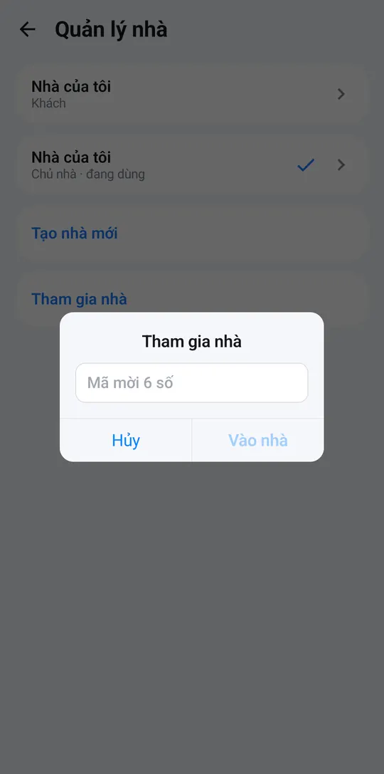 Hộp Tham gia nhà với ô Mã mời 6 số