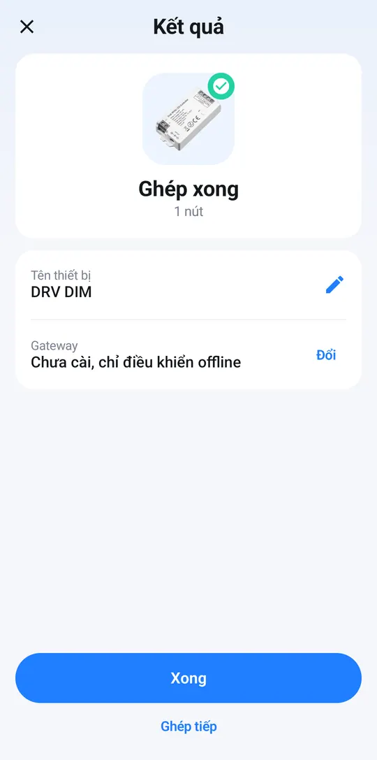Màn Ghép xong, dòng Gateway ghi chưa cài