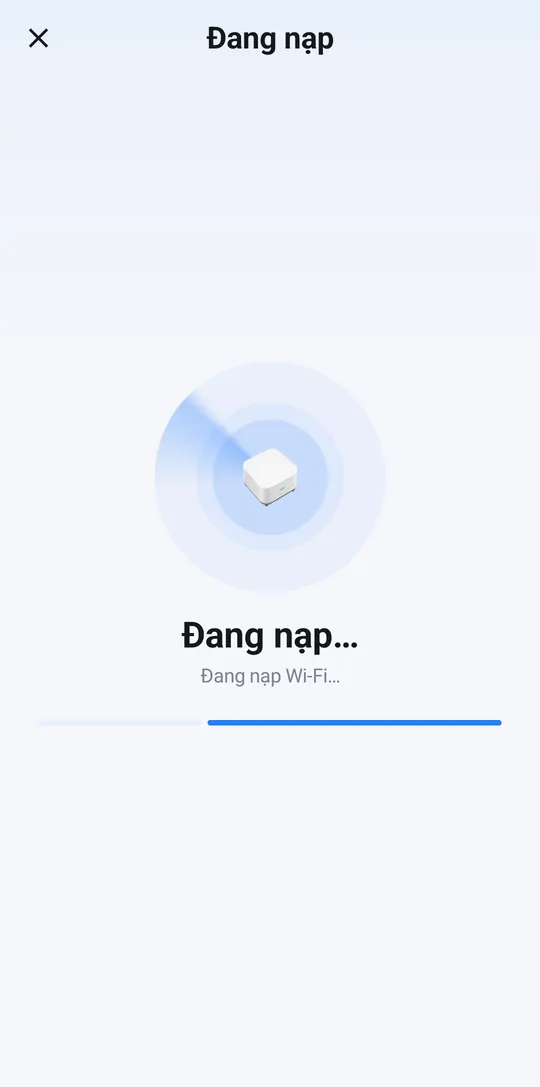 Màn Đang nạp trong lúc bộ điều khiển kết nối Wi-Fi