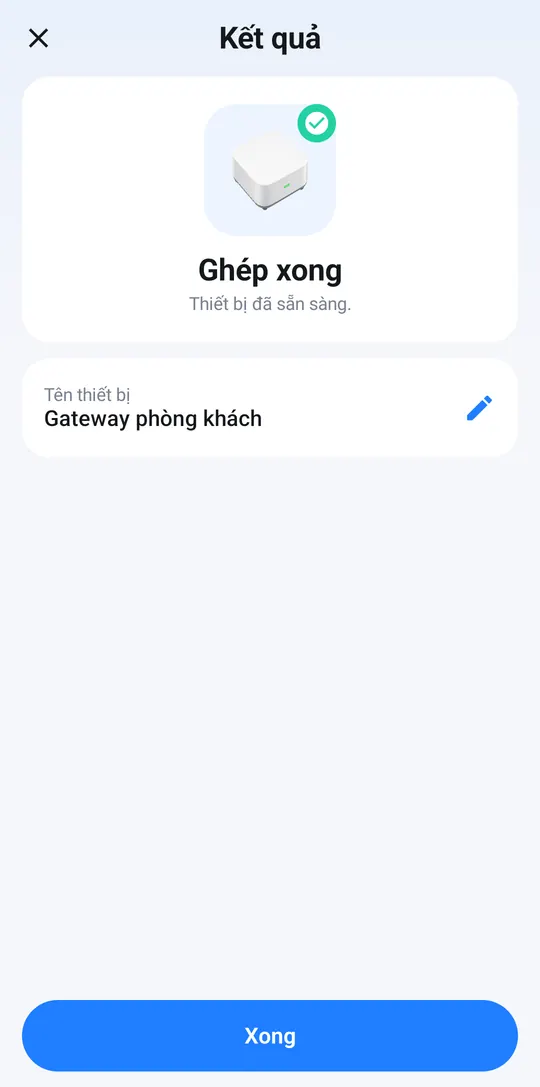 Màn Ghép xong với tên bộ điều khiển vừa đặt